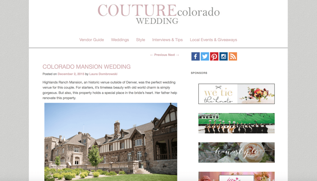 couture colorado blog features a highlands ranch wedding
