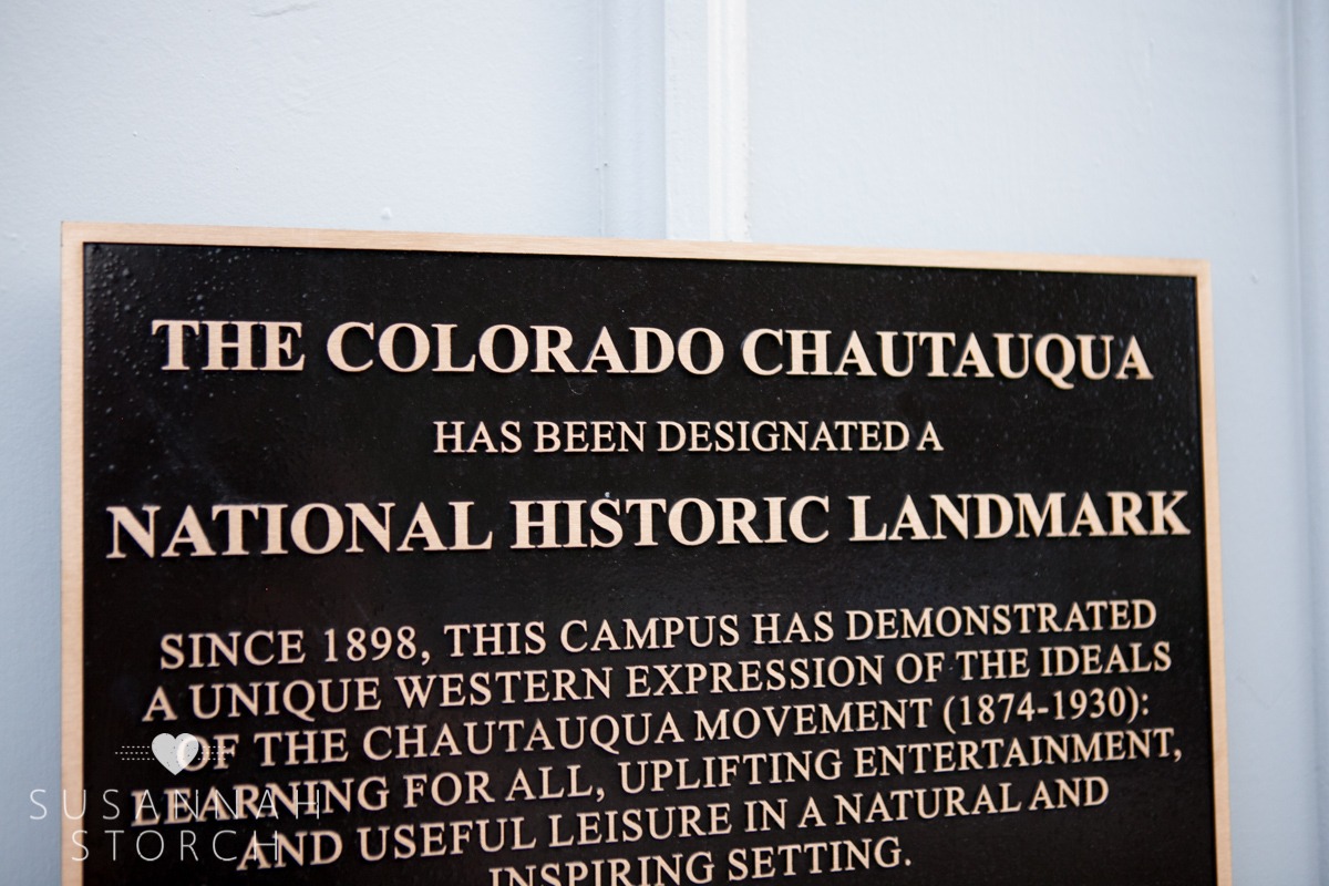 a sign proclaiming chautauqua as a national historic landmark