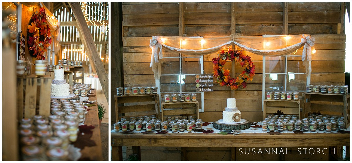 images showing wedding cake and dessert table