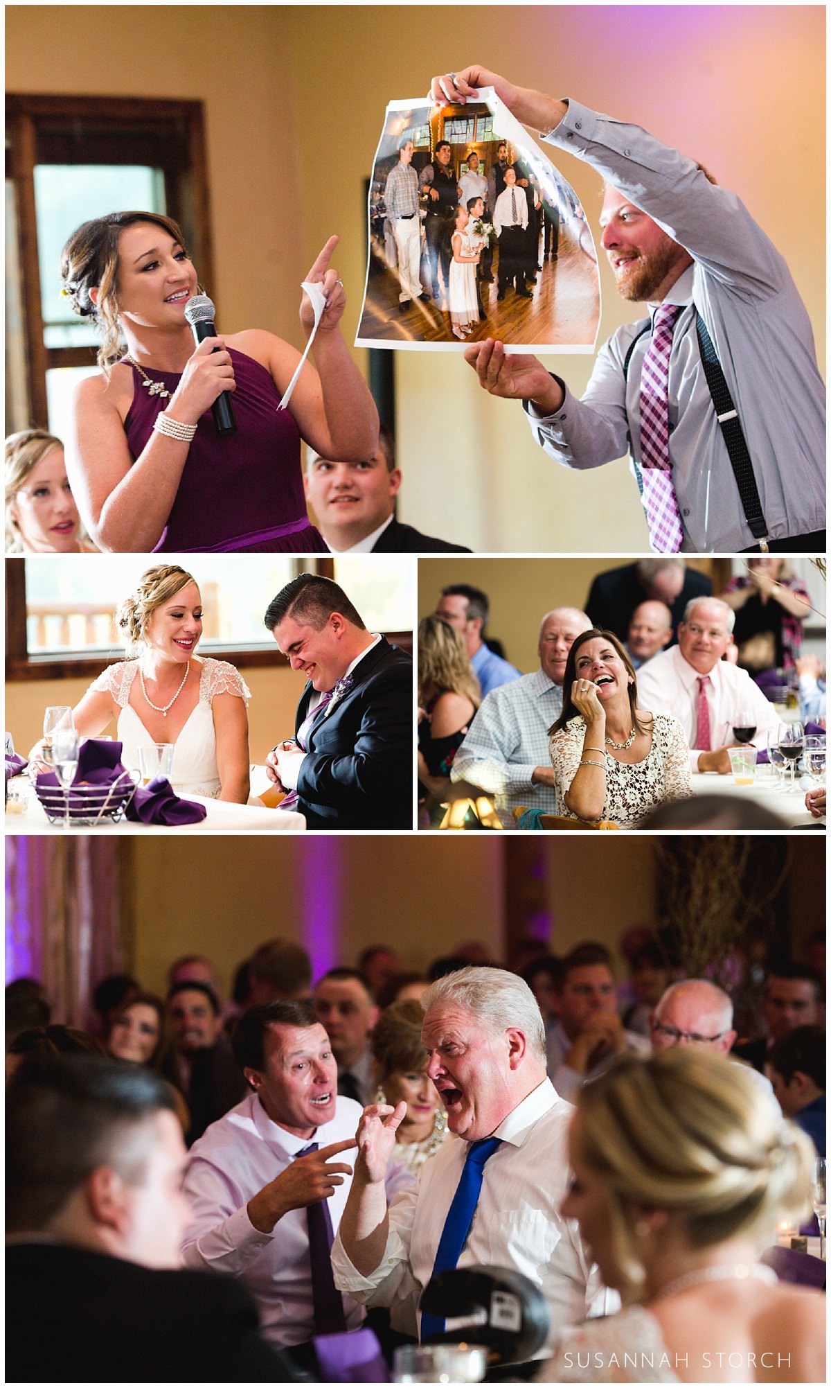 four images of wedding toasts