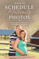 Pregnant woman in a mint green dress standing with her partner during an outdoor maternity photo session near Denver.