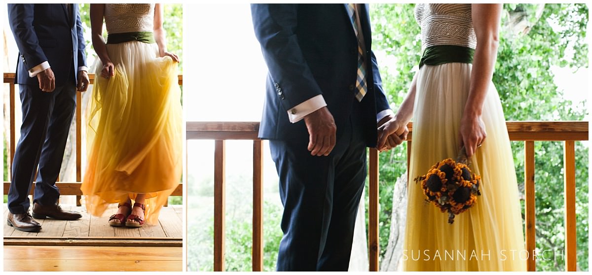 images of a bride and groom holding hands