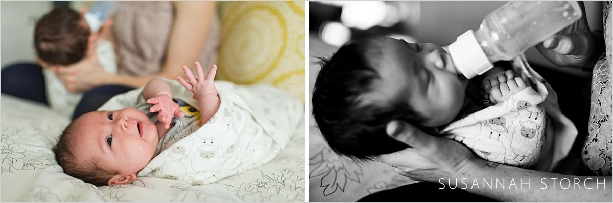 two images of a baby boy