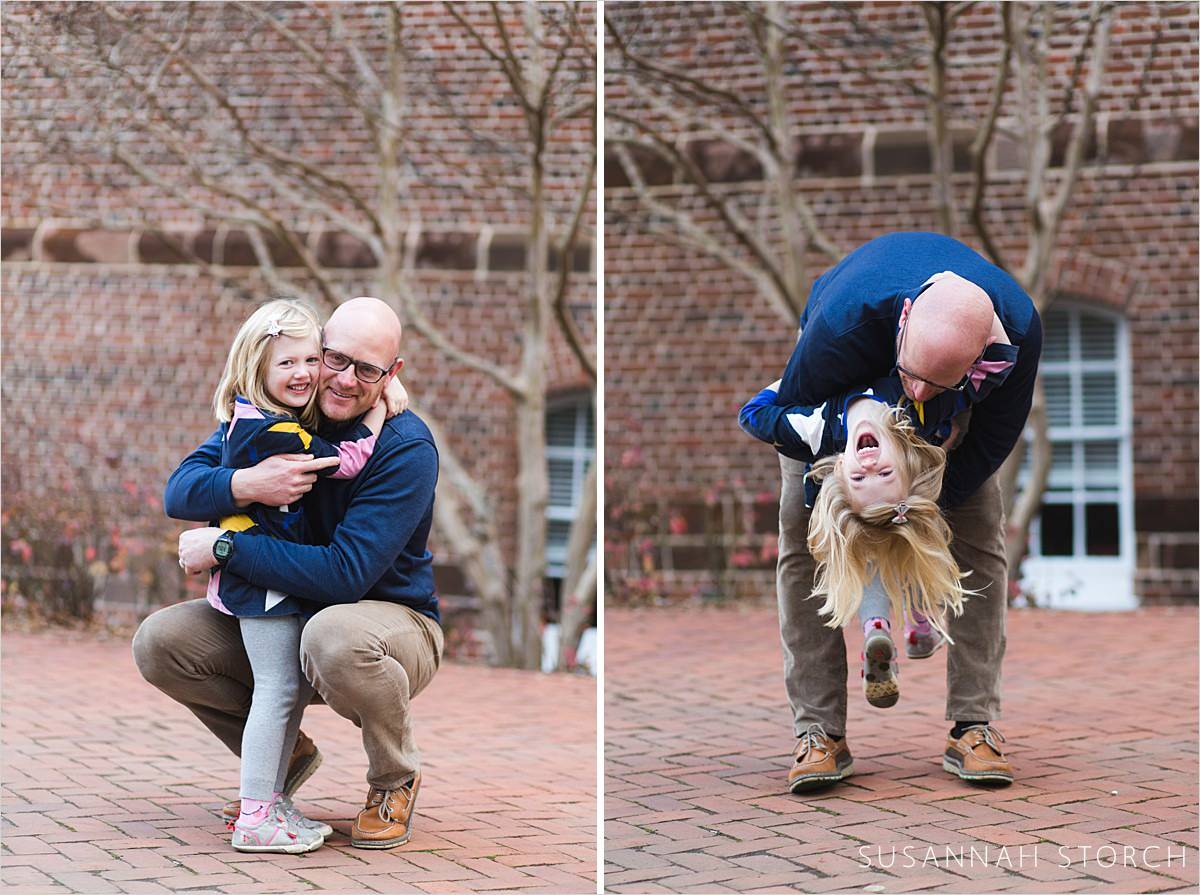a dad makes his daughter laugh