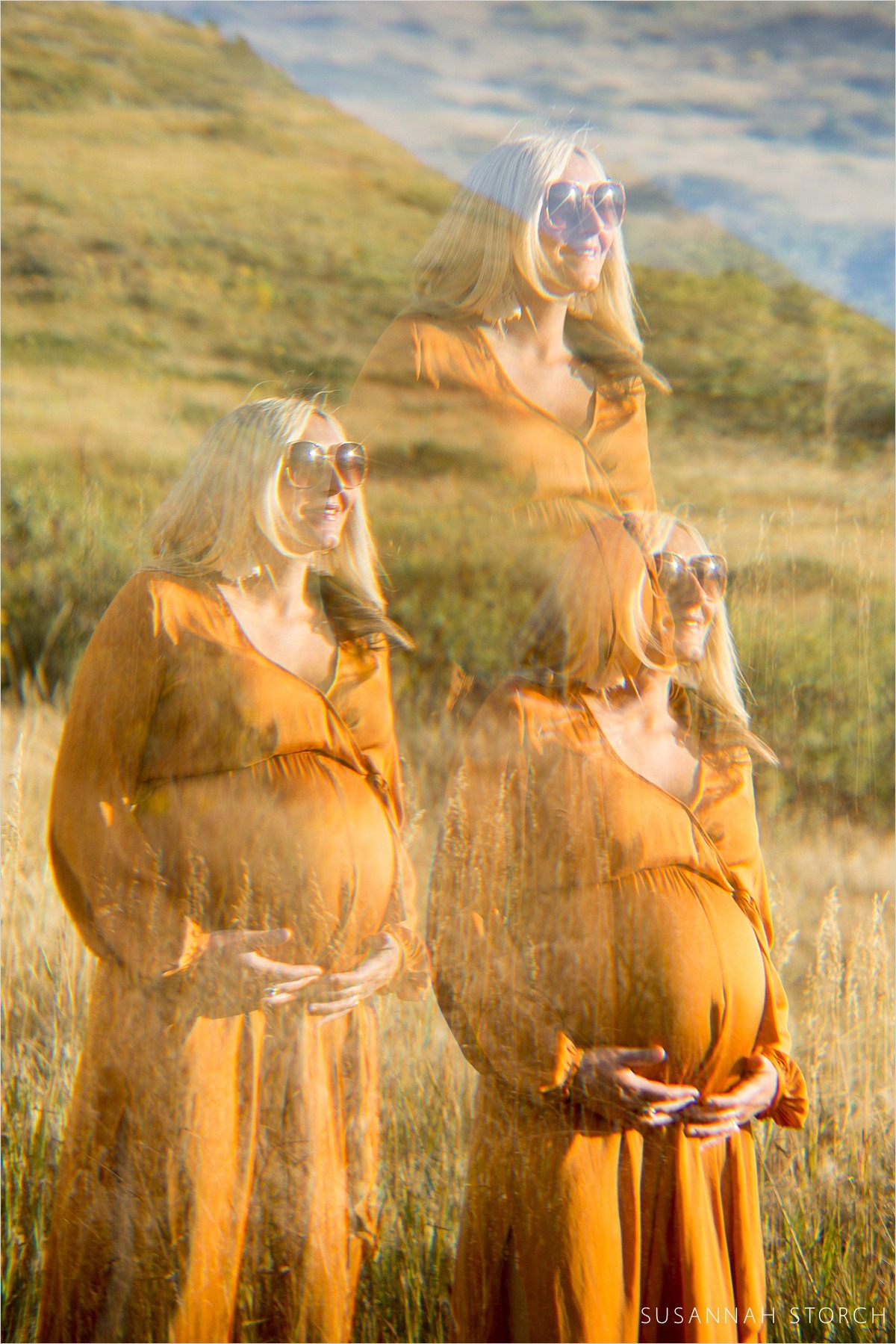 colorado pregnant woman portrait with special lens