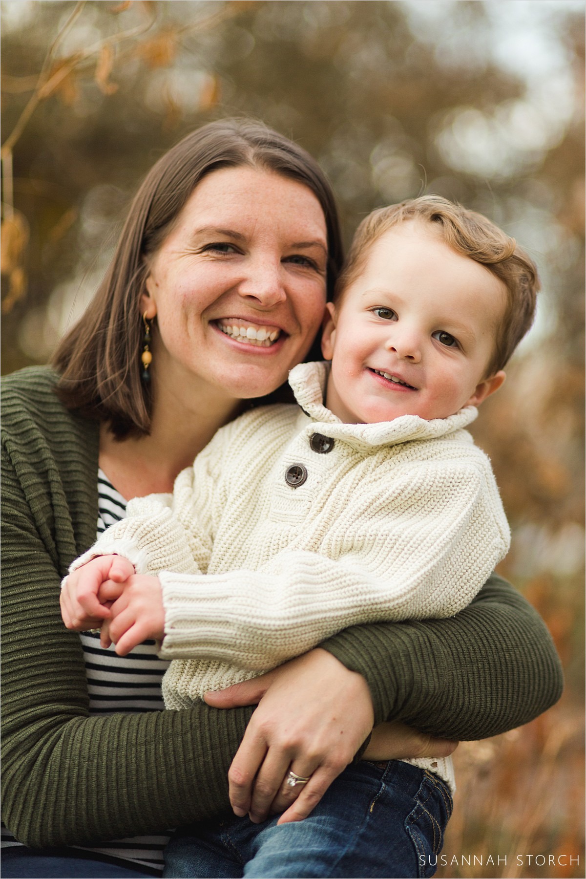 mom and toddler son portrait