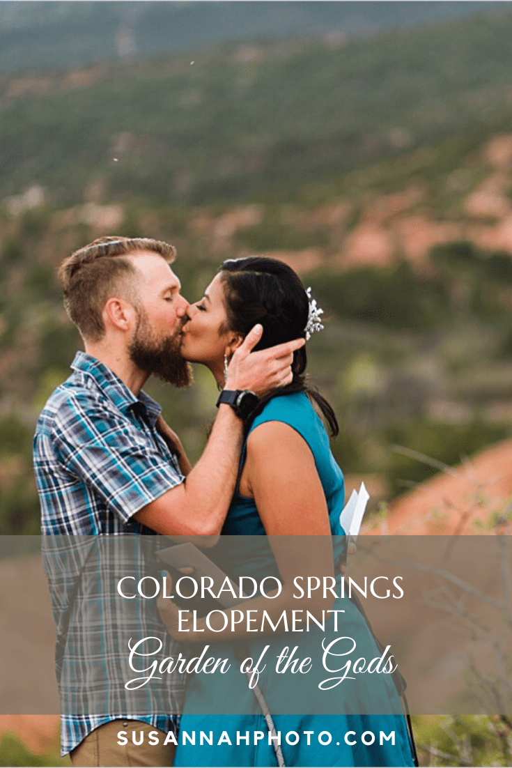 couple kissing in garden of the gods