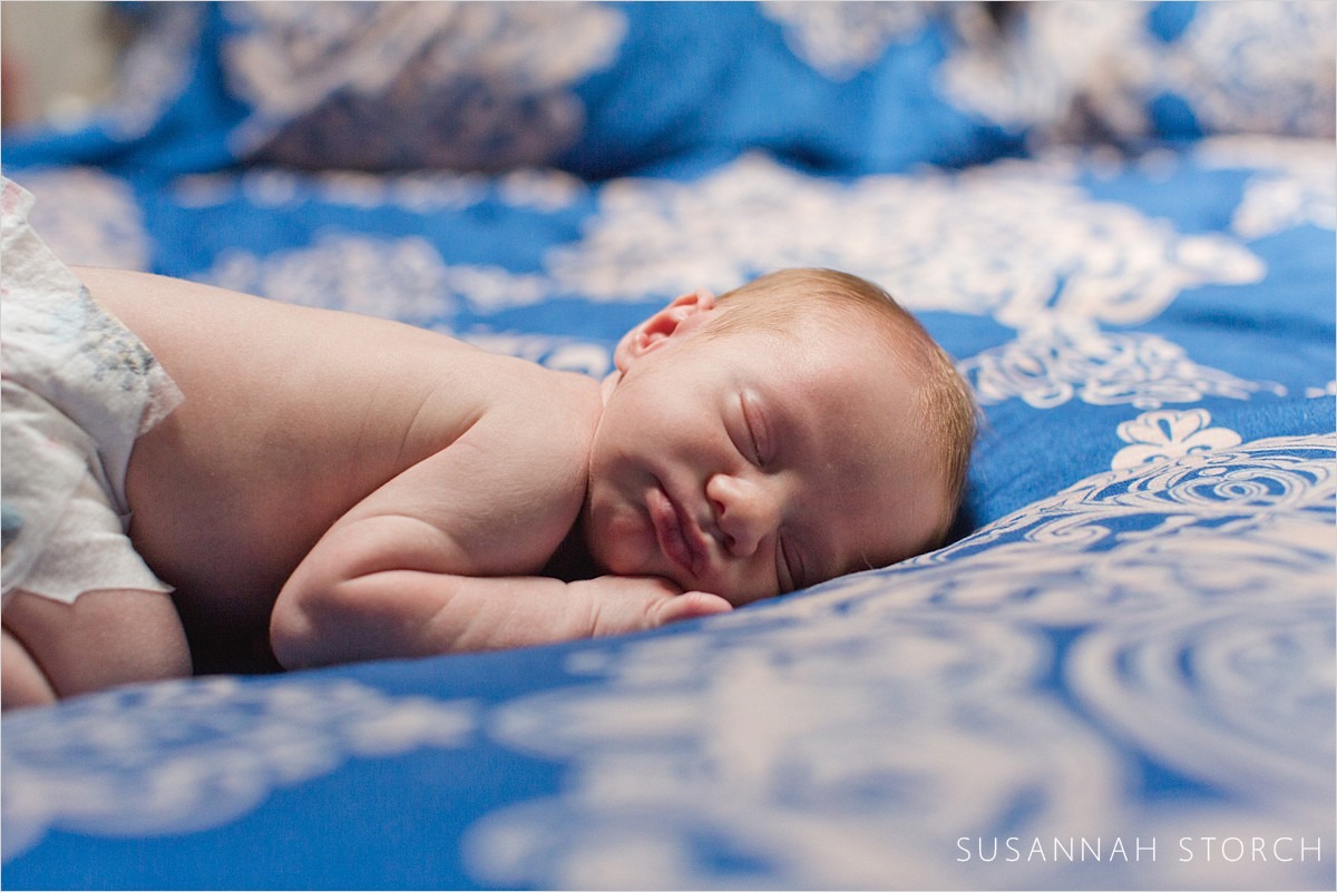 denver in home newborn photography session with sleeping baby