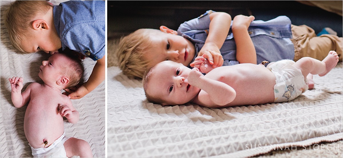 big brother and newborn baby photos