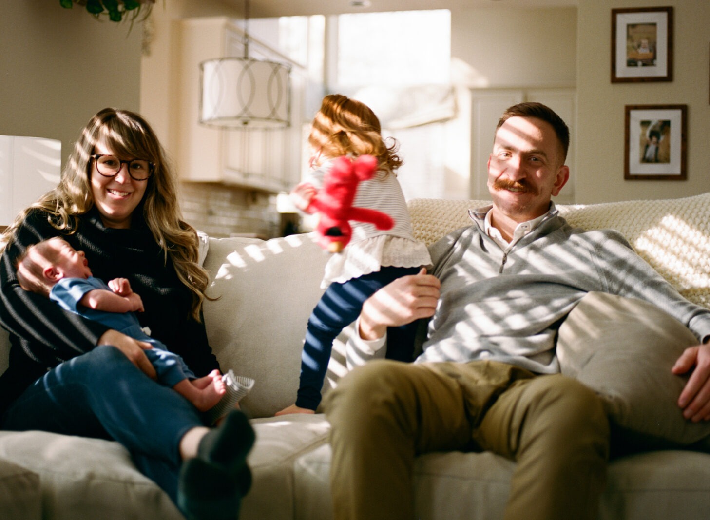 family on couch