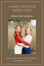 two sisters standing together during spring mini session in Berthoud Colorado