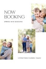 family photo collage with text overlay now booking spring mini sessions