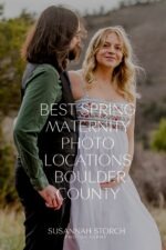 pregnant woman standing in open field during spring maternity photo session in Boulder County Colorado