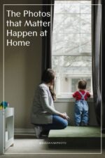 family interacting in living room during candid in-home photography session