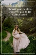 pregnant couple walking on trail during maternity photography session in Colorado