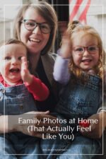 family sitting together on couch during in-home family photography session in Colorado