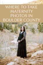 maternity photo session in Boulder Colorado with mountains in background