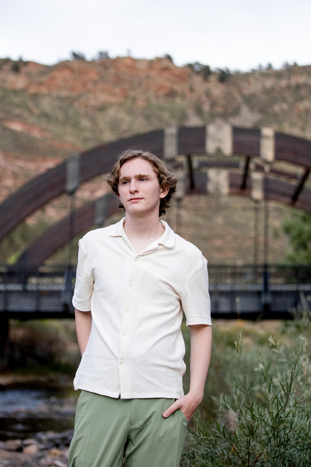 longmont high school senior portrait near the st. vrain river