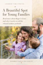 Pinterest pin for a blog post about a fall family photo session at Roger’s Grove in Longmont, Colorado with Susannah Storch Photography.