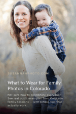 Young boy hugs his mom during Longmont Colorado family photo session