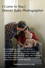 denver baby photographer in home session baby boy parents living room natural light