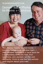 denver baby photography in-home session mom and dad holding baby boy by window natural light