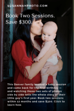 mom kisses baby boy in denver during professional photo session