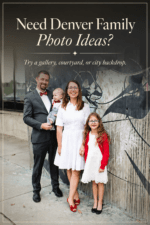 Pinterest pin for Denver family photo ideas beyond traditional park portraits.