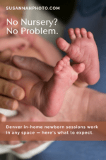In-home newborn photography in Denver — natural light session in a small apartment