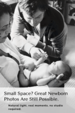 In-home newborn photography in Denver — natural light session in a small apartment