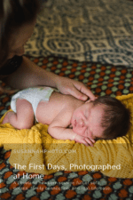 Pinterest pin for a Loveland Colorado in-home newborn session showing what relaxed newborn photos at home can feel like.