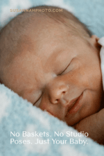 Sleeping happy baby boy with blue blanket