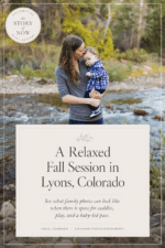 Pinterest pin about a relaxed fall family photo session in Lyons, Colorado.